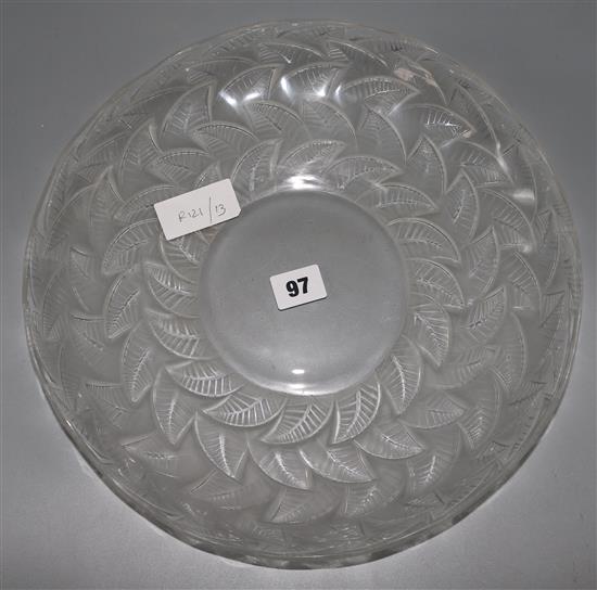A Lalique Ormeaux pattern coupe plate, 32.5cm